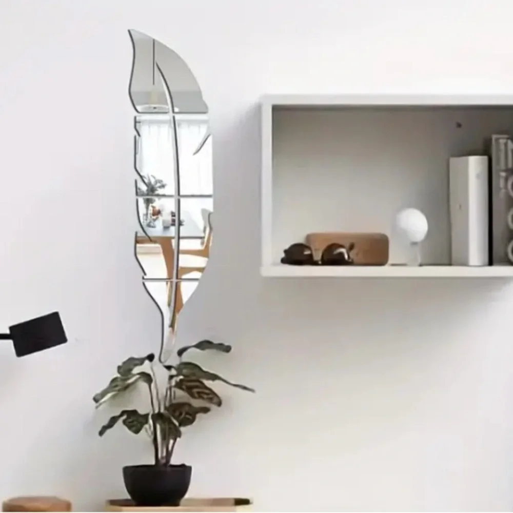 Modern Silver Feather Wall Decor